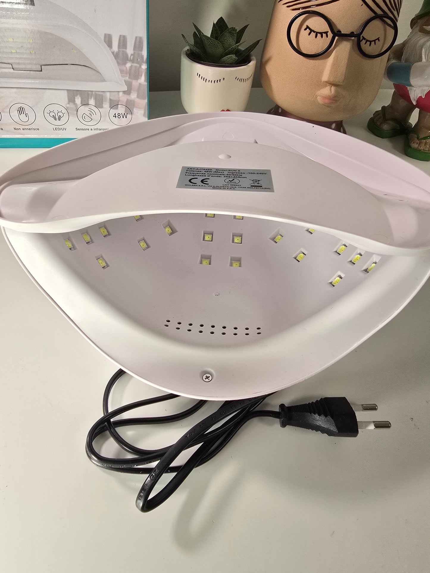 1 Piece Nail Lamp with 24 Lamp Beads, Dual Light Source Nail Machine, for Women and DIY Nail Art Use