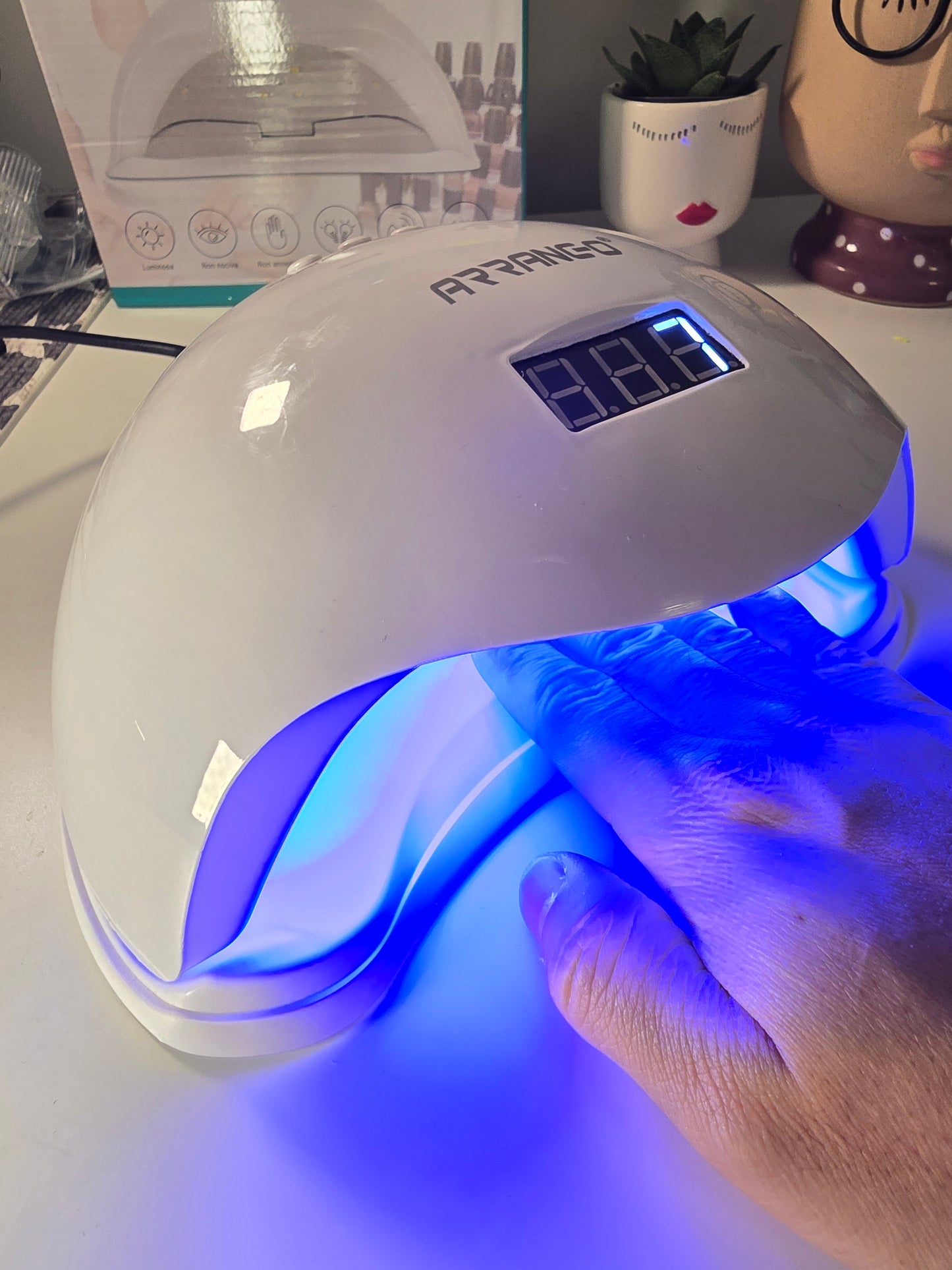 1 Piece Nail Lamp with 24 Lamp Beads, Dual Light Source Nail Machine, for Women and DIY Nail Art Use