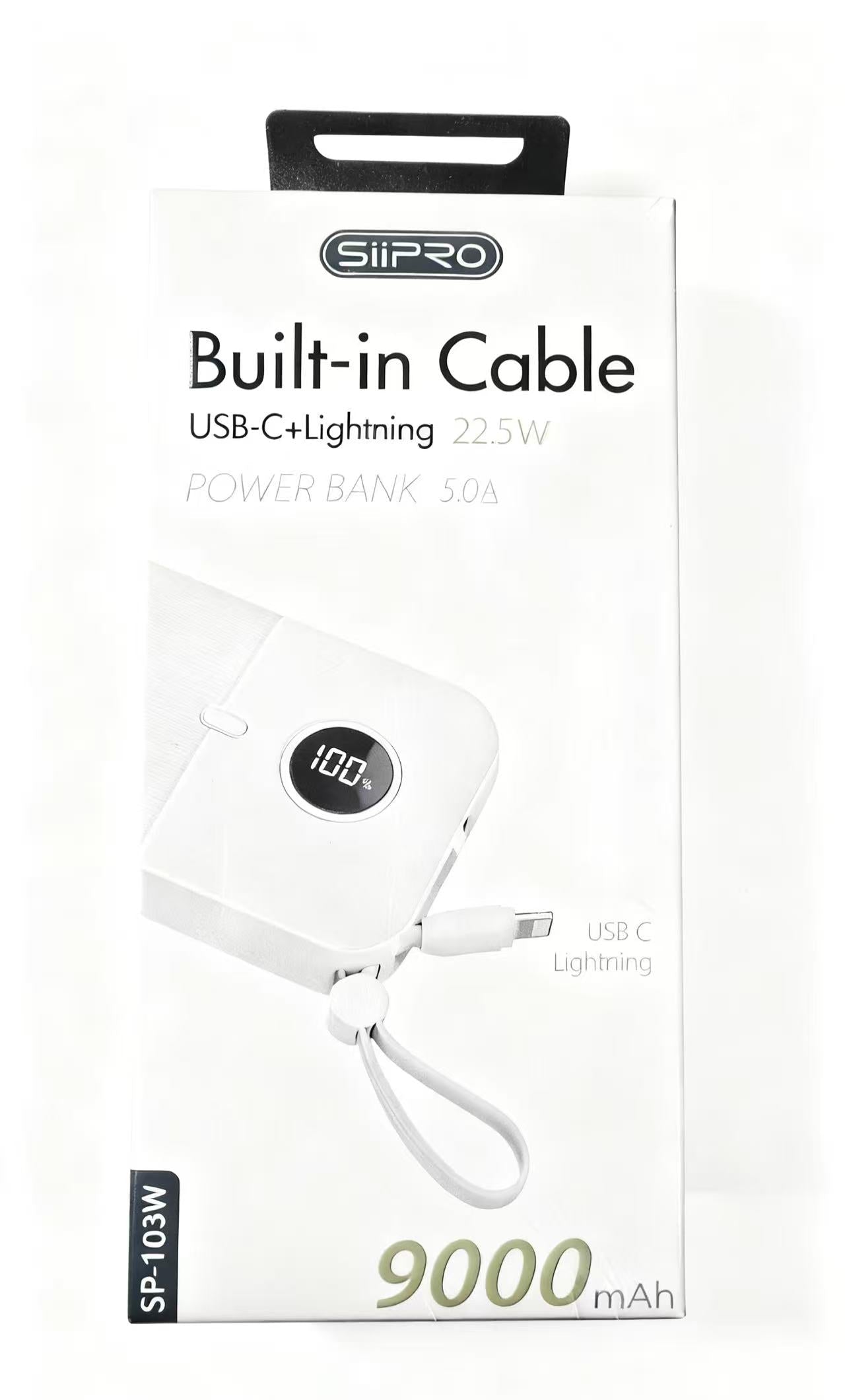 9000mAh Ultra-Slim Portable Power Bank with USB Output, Designed for Outdoor Emergencies, Suitable for iPhone/Android Mobile Devices and Other Digital Electronic Appliances, Includes Type-C/iPhone Charging Cable, Holiday Gifts