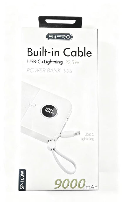 9000mAh Ultra-Slim Portable Power Bank with USB Output, Designed for Outdoor Emergencies, Suitable for iPhone/Android Mobile Devices and Other Digital Electronic Appliances, Includes Type-C/iPhone Charging Cable, Holiday Gifts