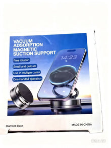 Supporto Magnetico per Telefono Super Forte, Lega di Alluminio Aggiornata, Design Pieghevole e Rotabile a 360°, Dotato di Ventosa a Vuoto, Perfetto per Cruscotti Auto, Piastrelle del Bagno e Superfici in Vetro