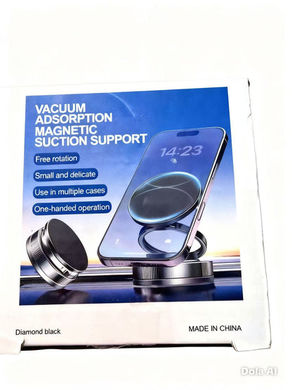 Supporto Magnetico per Telefono Super Forte, Lega di Alluminio Aggiornata, Design Pieghevole e Rotabile a 360°, Dotato di Ventosa a Vuoto, Perfetto per Cruscotti Auto, Piastrelle del Bagno e Superfici in Vetro