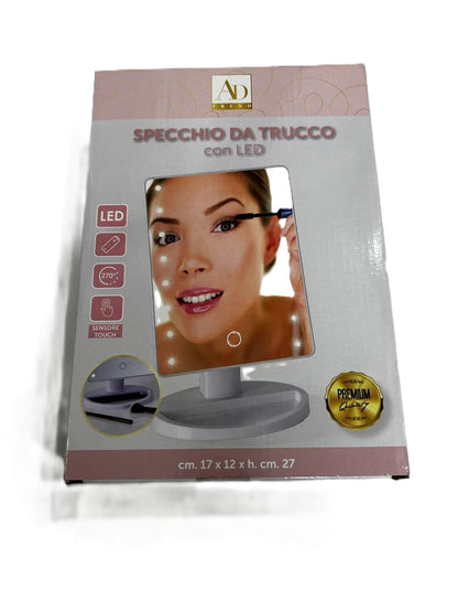 SPECCHIO DA TRUCCO CON LED A BATTERIE 17*12*H27CM