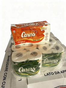 40 ROLLS TOILET PAPER 2-PLY PURE CELLULOSE CARESS SPESA AMICA+FREE GIFT 1PC CARESS FAMILY PACK PAPER NAPKIN