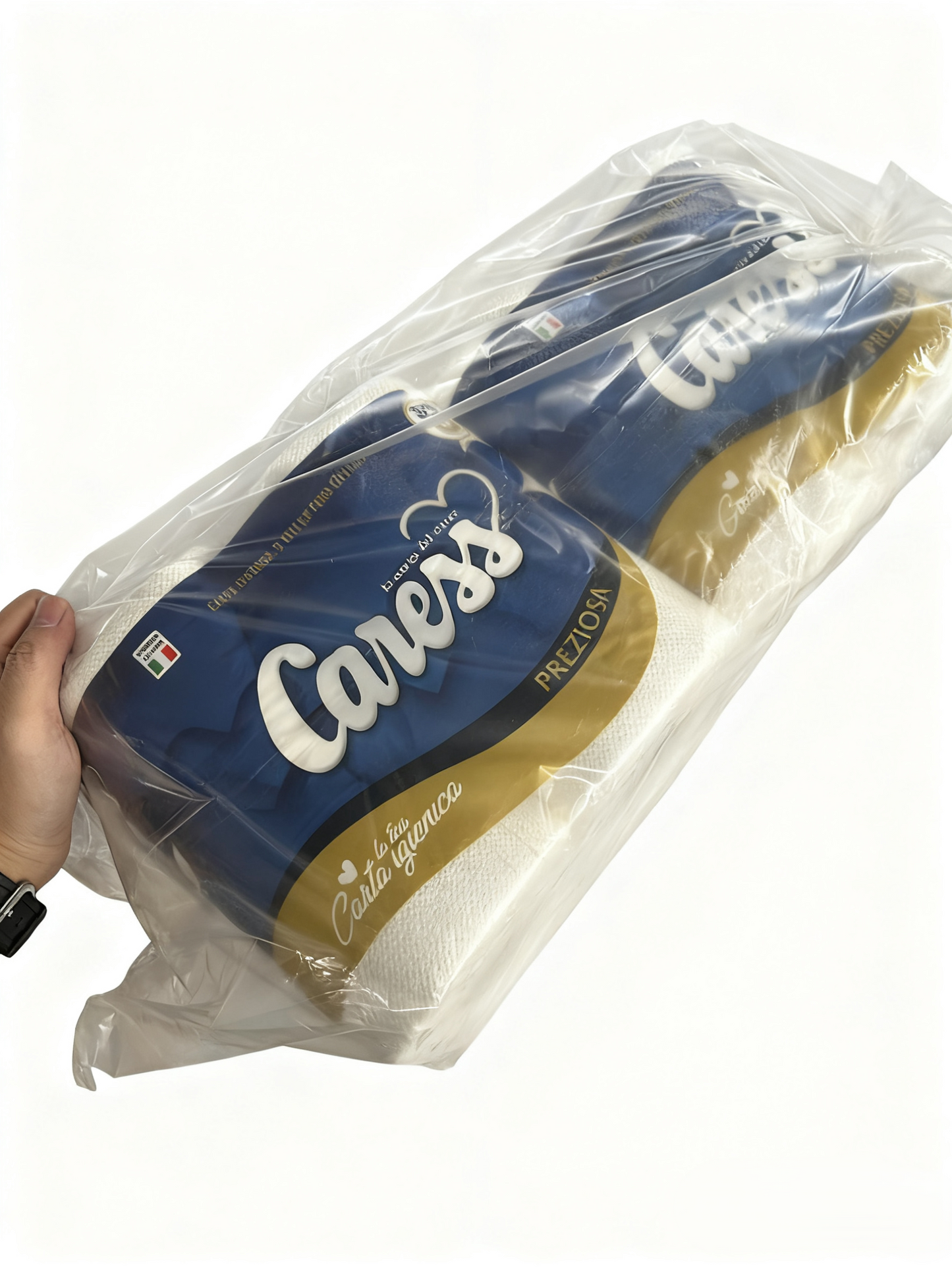 40 ROTOLI CARTA IGIENICA 3VELI CARESS PREZIOSA+OMAGIO 1PZ TOVAGLIOLA CARESS FAMIILY PACK