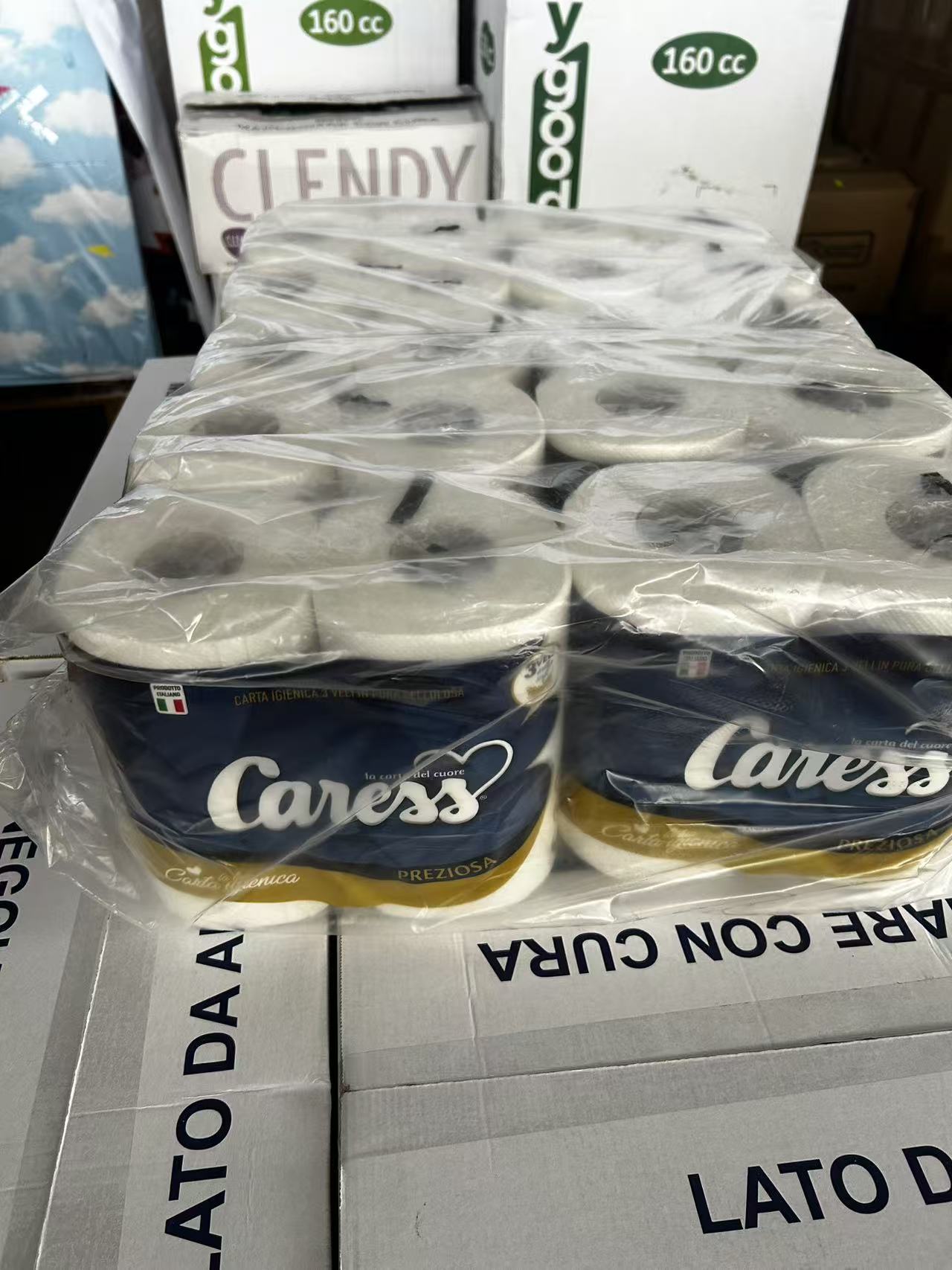 40 ROTOLI CARTA IGIENICA 3VELI CARESS PREZIOSA+OMAGIO 1PZ TOVAGLIOLA CARESS FAMIILY PACK