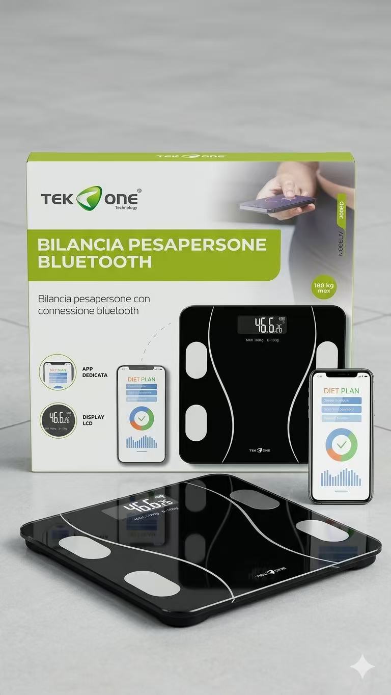 Digital Bluetooth electronic bathroom scale glass 180 kg capacity