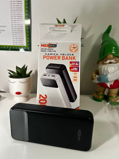Power Bank 20000mAh - Caricabatterie Portatile con Display LED, Carica Veloce USB-C, 3 Uscite per iPhone, Samsung, Tablet e altro