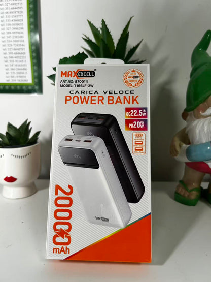 Power Bank 20000mAh - Caricabatterie Portatile con Display LED, Carica Veloce USB-C, 3 Uscite per iPhone, Samsung, Tablet e altro