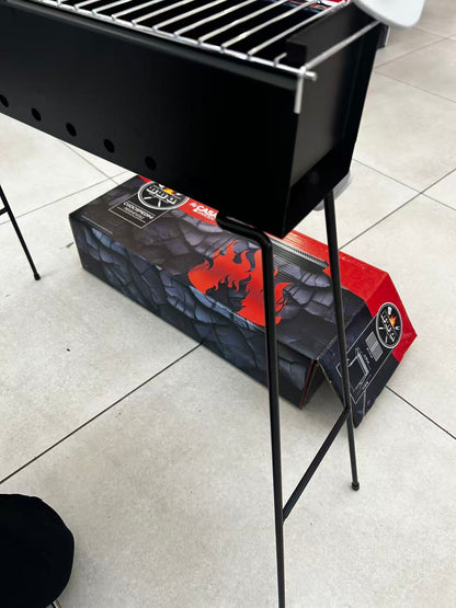Cuocispedini Pieghevole BBQ Compatto 11x65 cm Area Cottura 47x11 cm Acciaio Resistente per Picnic e Campeggio Super Compatto e Facile da Trasportare