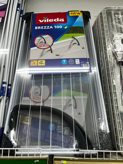 Vileda Stendibiancheria da Balcone Brezza 100 - 10 Metri per Asciugatura Efficiente e Pratica - Adatto a Balconi di Varie Dimensioni