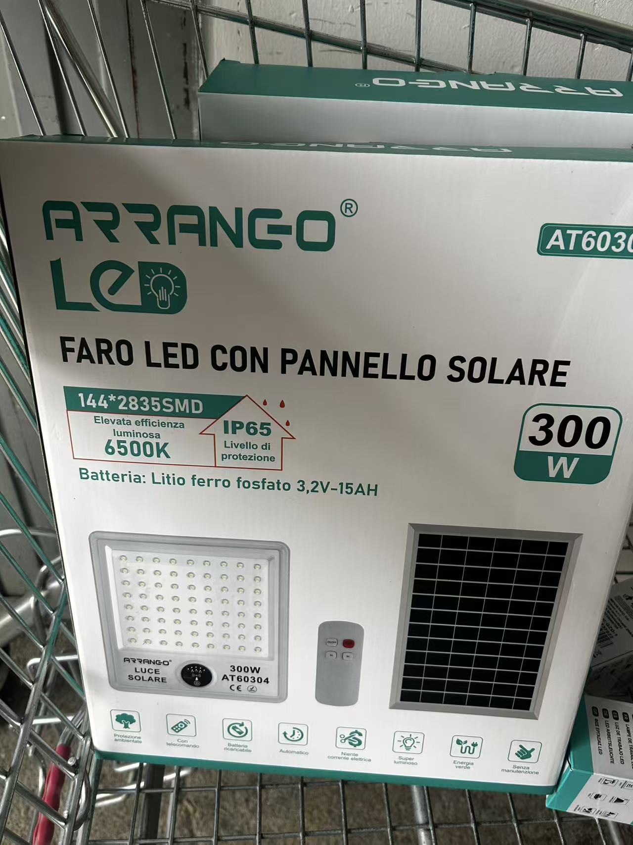 Arranged 300W LED Solar Light with Solar Panel Remote Control IP65 AT60304
