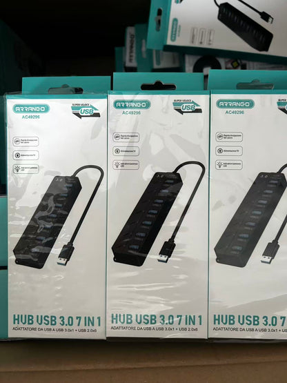 Hub versatile da 1 a 7 porte USB 3.0 - Trasferimento dati - Connessione sicura per computer