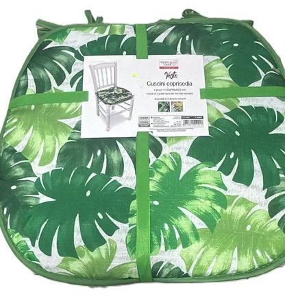 Vestito Cuscini Coprisedia 4 Pezzi 38x38 cm in Poliestere con Lacci per Sedia da Cucina e Sala da Pranzo Design Decorativo Versatile
