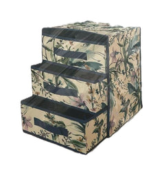 SALVASPAZIO 30x30xH36CM Organizzatore 3 Cassetti in TNT Ripiegabile con Maniglie per Risparmio Spazio e Conservazione Oggetti