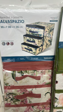 SALVASPAZIO 30x30xH36CM Organizzatore 3 Cassetti in TNT Ripiegabile con Maniglie per Risparmio Spazio e Conservazione Oggetti