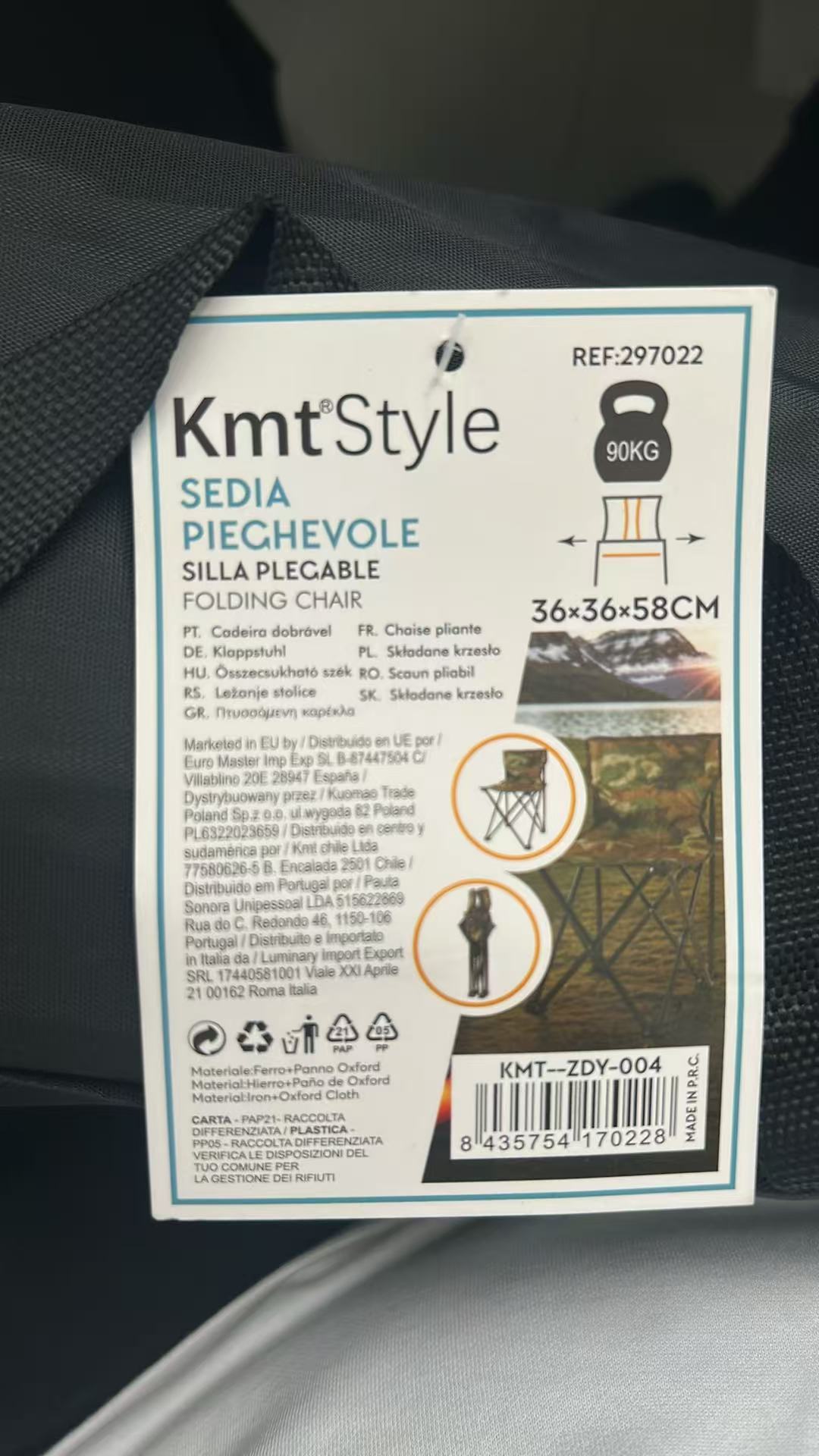 Sedia Pieghevole da Campeggio Portatile  - Sgabello Mimetico con Schienale e Tasca Laterale - Ideale per Pesca, Trekking, Picnic e Outdoor - Carico Max 80kg - Ultra Leggera e Compatta