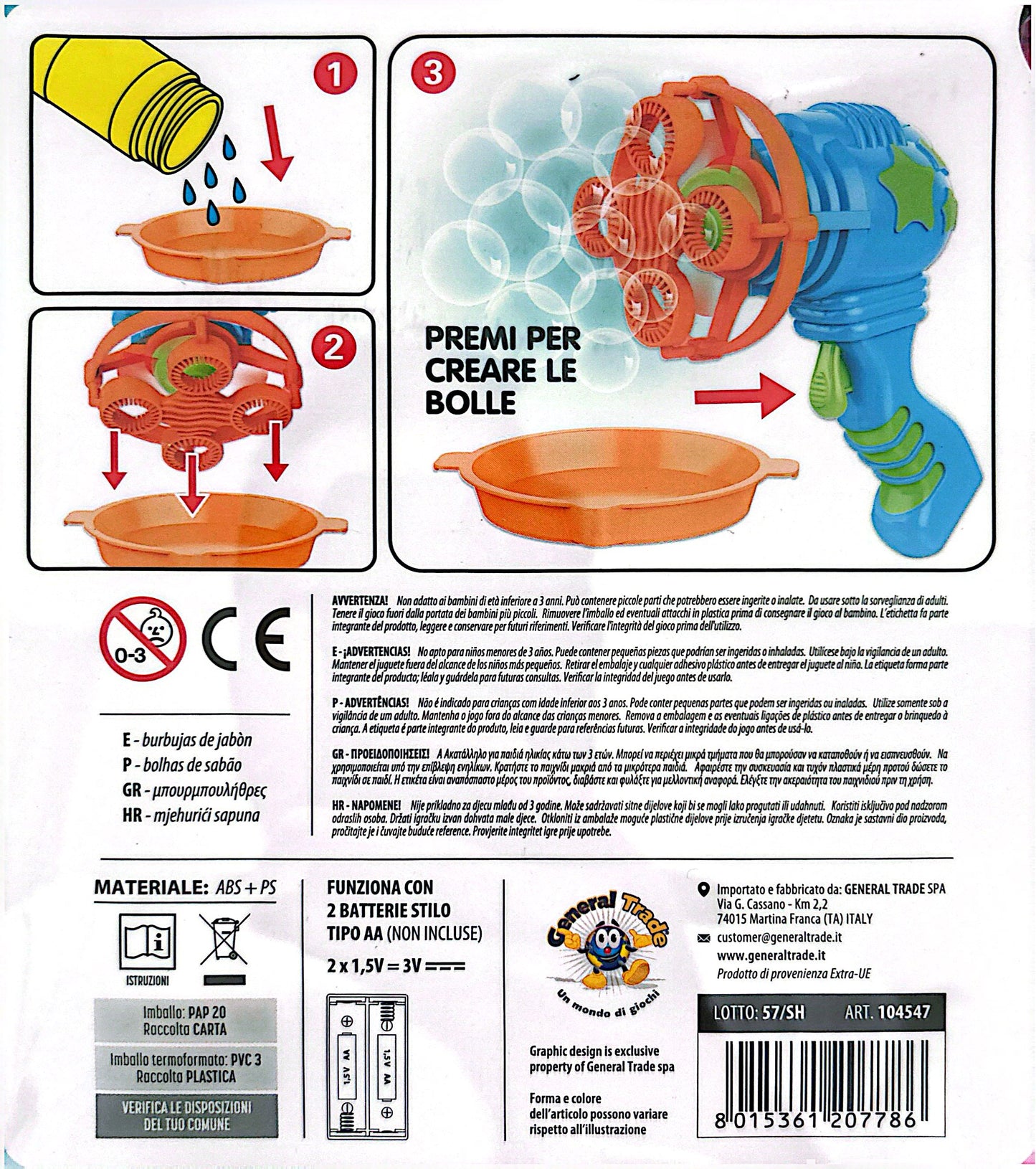 Bubble Cyclone Soap Bubble Gun with Powerful Fan and Lots of Bubbles for Guaranteed Fun Ages 3+ Accessories Included Ready to Play