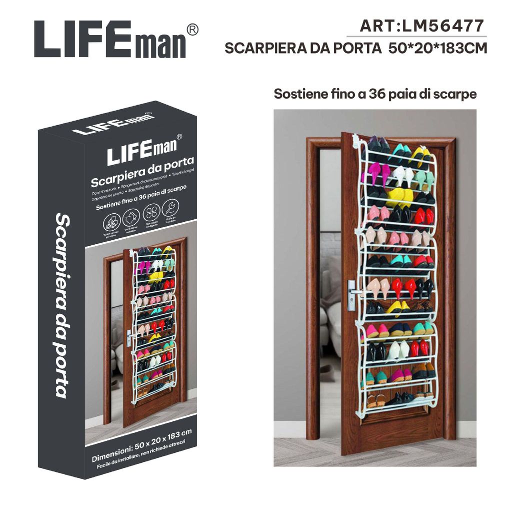 Scarpiera da Porta 36paia di scarpe 50*20*183cm