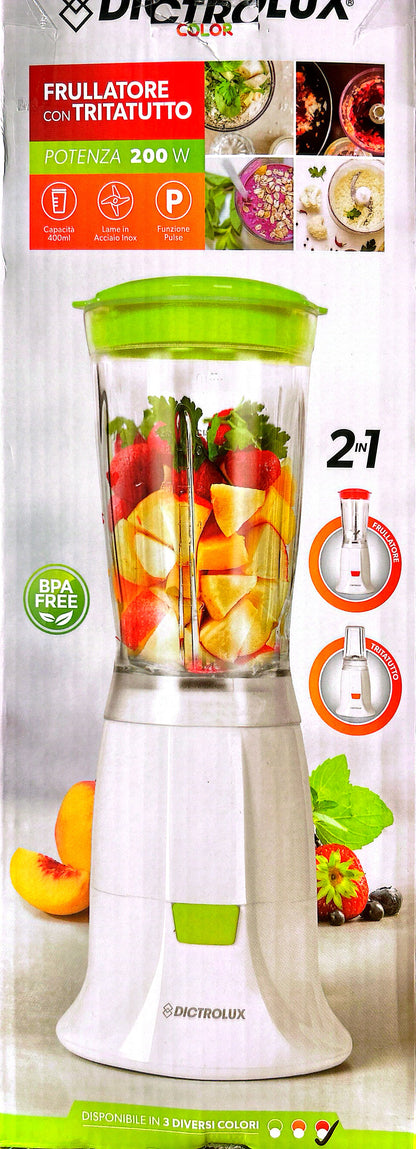 Frullatore Elettrico 2in1 con tritatutto 200 Watt
