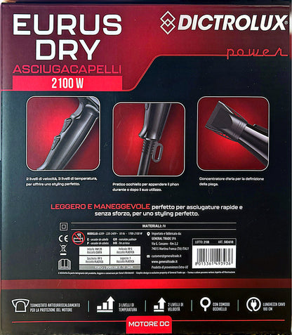Asciugacapelli Eurus Dry 2100 Watt