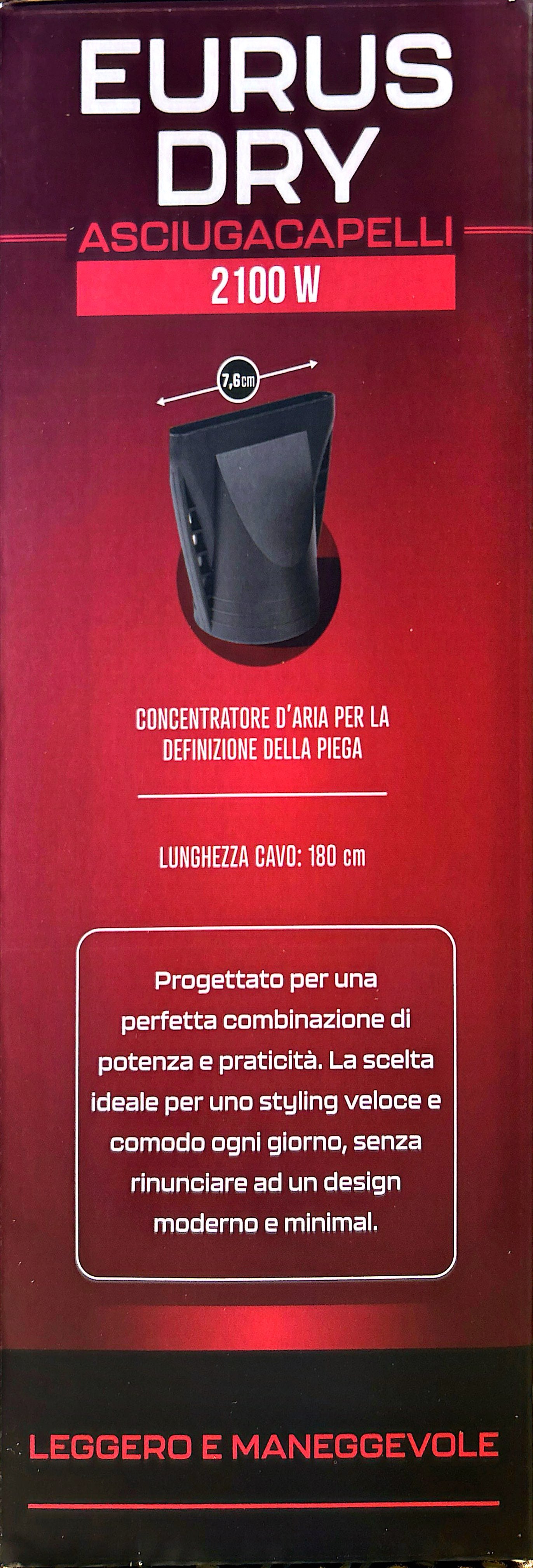 Asciugacapelli Eurus Dry 2100 Watt