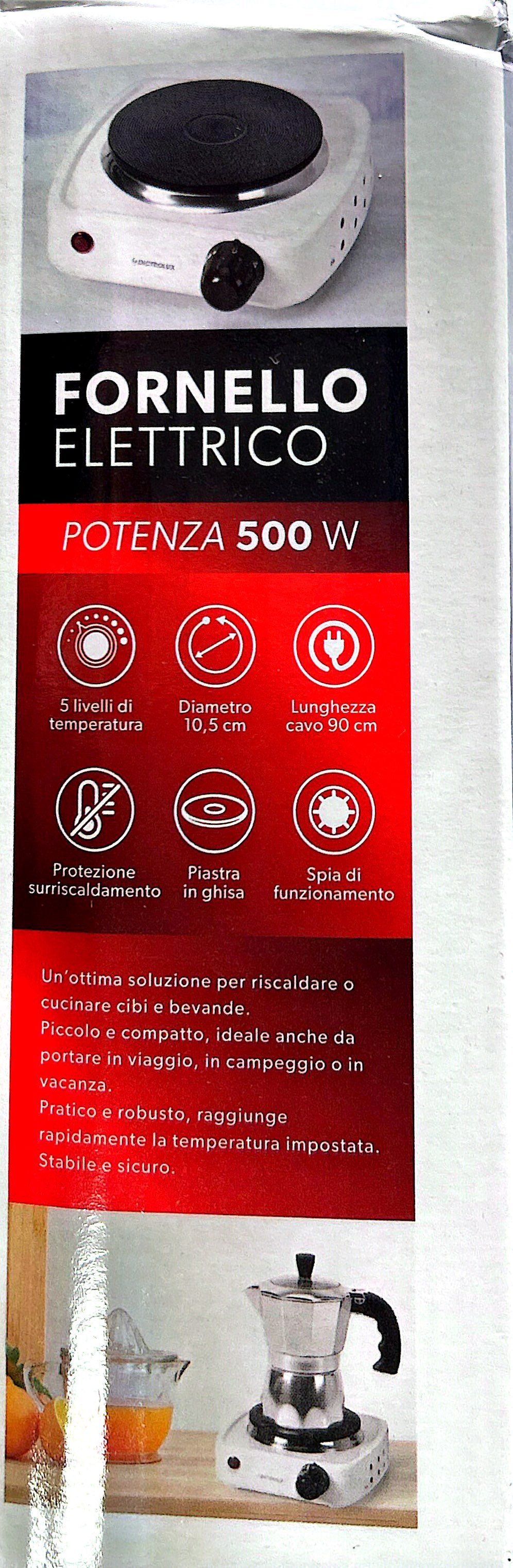 Fornello Elettrico con piastra 500 Watt