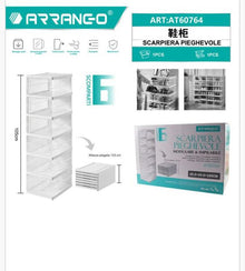 SCARPIERA SALVA SPAZIO 6 PIANI TRASPARENTE PIEGHEVOLE