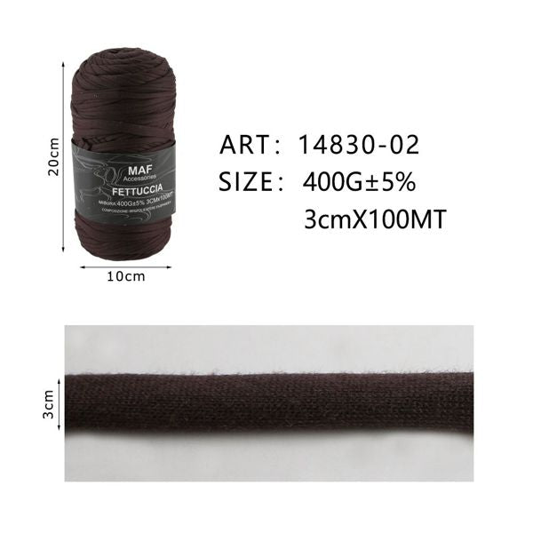 Ribbon - 400g/109 Yards Chunky Cotton Blend Fabric Yarn - 3cm Wide Soft Stretchy Knitting Yarn for Crochet Baskets, Rugs, Handbags & DIY Home Decor (Red)