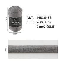 Fettuccia - 400g/109 Yards Chunky Cotton Blend Fabric Yarn - 3cm Wide Soft Stretchy Knitting Yarn for Crochet Baskets, Rugs, Handbags & DIY Home Decor