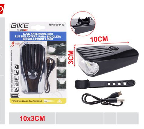 Torcia bici Super Luminosa, un Potente Faro da Bicicletta con 3Modalità LED, Ricaricabile Type-C, Compatta e Portatile per Ciclismo e Equitazione all'Aperto