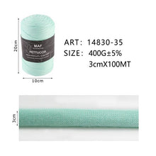 Fettuccia - 400g/109 Yards Chunky Cotton Blend Fabric Yarn - 3cm Wide Soft Stretchy Knitting Yarn for Crochet Baskets, Rugs, Handbags & DIY Home Decor