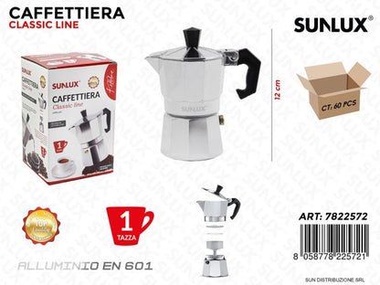 Induction Coffee Maker, Induction Moka Pot 1/2/3/6 Cups, Aluminum Espresso Moka Pot, Compatible with Gas and Induction Hobs