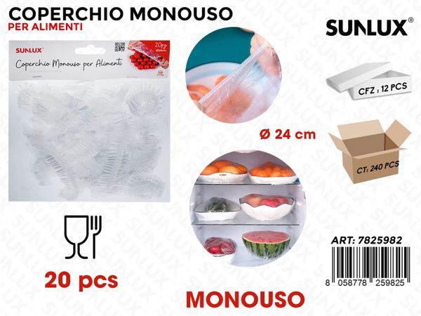 Disposable Food Covers 24cm 20pcs Practical and Convenient Food Protection