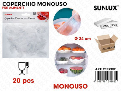 Disposable Food Covers 24cm 20pcs Practical and Convenient Food Protection