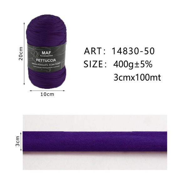 Ribbon - 400g/109 Yards Chunky Cotton Blend Fabric Yarn - 3cm Wide Soft Stretchy Knitting Yarn for Crochet Baskets, Rugs, Handbags & DIY Home Decor