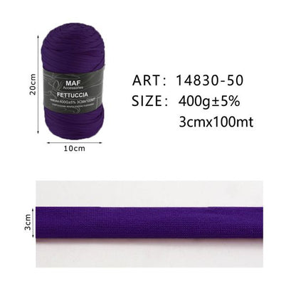 Ribbon - 400g/109 Yards Chunky Cotton Blend Fabric Yarn - 3cm Wide Soft Stretchy Knitting Yarn for Crochet Baskets, Rugs, Handbags & DIY Home Decor