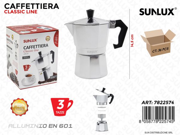 Induction Coffee Maker, Induction Moka Pot 1/2/3/6 Cups, Aluminum Espresso Moka Pot, Compatible with Gas and Induction Hobs
