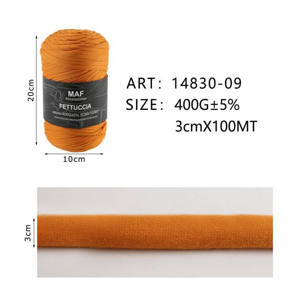 Ribbon - 400g/109 Yards Chunky Cotton Blend Fabric Yarn - 3cm Wide Soft Stretchy Knitting Yarn for Crochet Baskets, Rugs, Handbags & DIY Home Decor