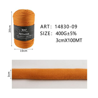 Ribbon - 400g/109 Yards Chunky Cotton Blend Fabric Yarn - 3cm Wide Soft Stretchy Knitting Yarn for Crochet Baskets, Rugs, Handbags & DIY Home Decor