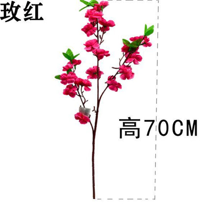 12 Artificial Cherry and Peach Blossom Branches, Silk Fake Flowers, Home Decoration