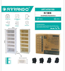 SCARPIERA SALVA SPAZIO 6 PIANI TRASPARENTE PIEGHEVOLE DOPPIO