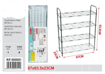 4-TIER METAL SHOE RACK 23*67*63.5CM