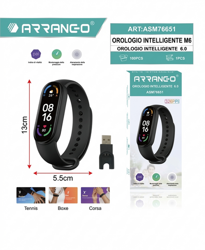 Arrango Smartwatch 6.0 Rechargeable Model M6 ASM76651 with Advanced Technologies and Useful Functions for Daily Use