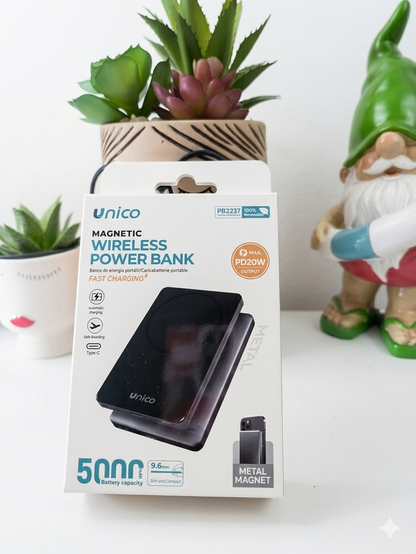 5000mAh Wireless Magnetic Power Bank - MagSafe Portable Charger for iPhone and Android - USB-C PD 20W Fast Charge