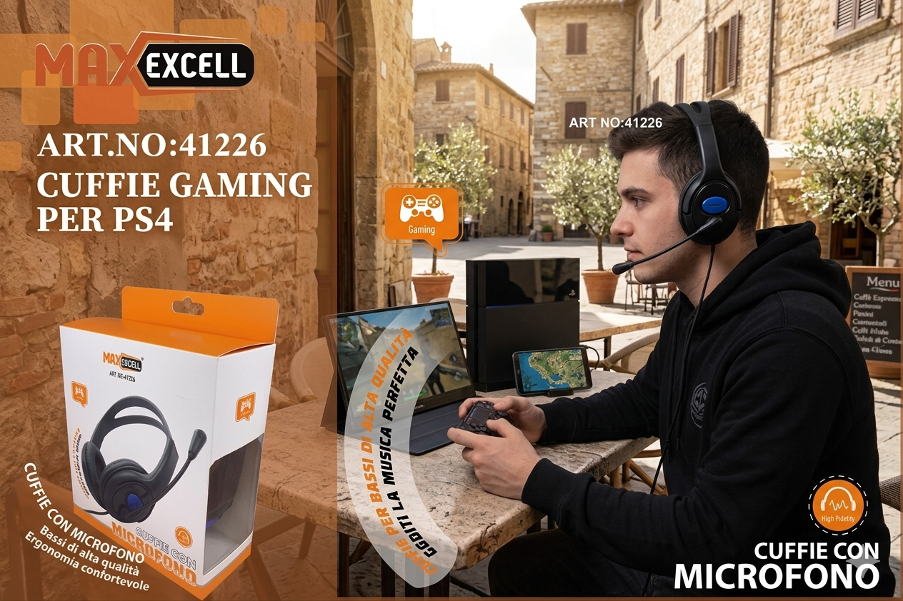 Gaming Headset for PS4 with Adjustable Microphone Hi-Fi Stereo Sound and Powerful Bass