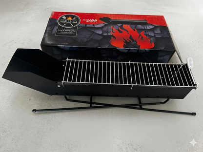 Cuocispedini Pieghevole BBQ Compatto 11x65 cm Area Cottura 47x11 cm Acciaio Resistente per Picnic e Campeggio Super Compatto e Facile da Trasportare