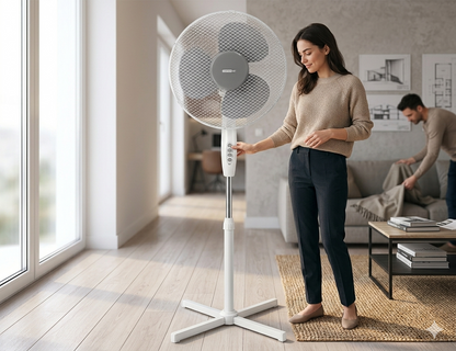Ventilatore Plus Con Asta Inclusa 140 cm 45 W Alta Qualità per Uso Domestico e Ufficio Ideale per Raffreddamento Efficiente