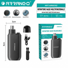 Rifinitore Naso e Orecchie Elettrico Ricaricabile USB-C, Tagliapeli Naso Professionale con Lama in Acciaio Inox, Design Compatto e Portatile per Uomo e Donna