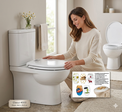 TOILET SEAT TOILET COVER TOILET LID DOMUS 4000 UNIVERSAL TOILET 36.5X46.5X5 CM